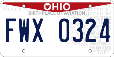 OH license plate FWX0324