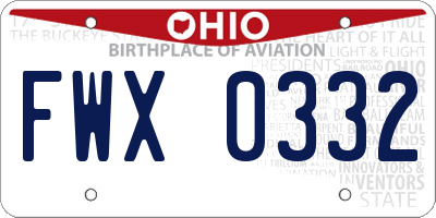 OH license plate FWX0332