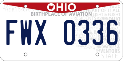OH license plate FWX0336