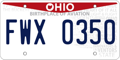OH license plate FWX0350