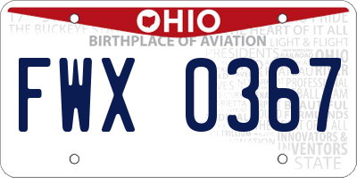 OH license plate FWX0367