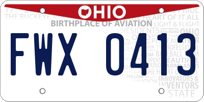 OH license plate FWX0413