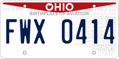 OH license plate FWX0414