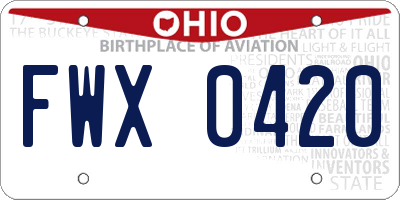 OH license plate FWX0420