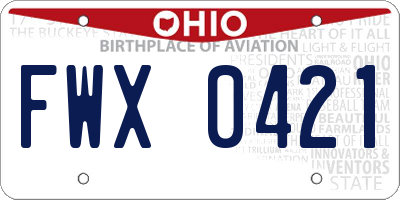 OH license plate FWX0421