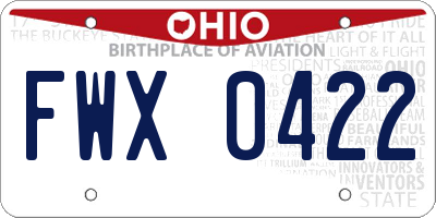OH license plate FWX0422