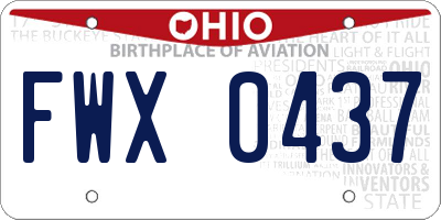 OH license plate FWX0437