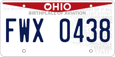 OH license plate FWX0438