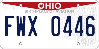 OH license plate FWX0446