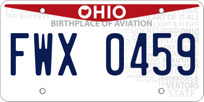 OH license plate FWX0459