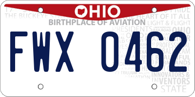OH license plate FWX0462