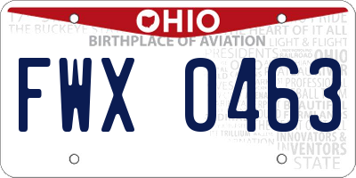 OH license plate FWX0463