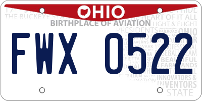 OH license plate FWX0522