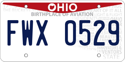 OH license plate FWX0529