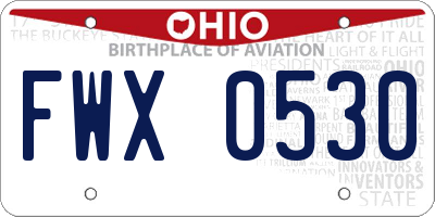 OH license plate FWX0530