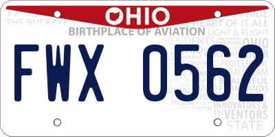 OH license plate FWX0562
