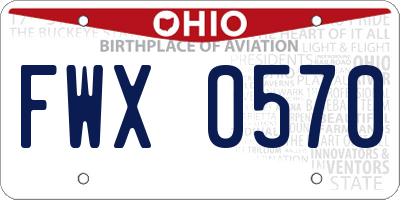 OH license plate FWX0570