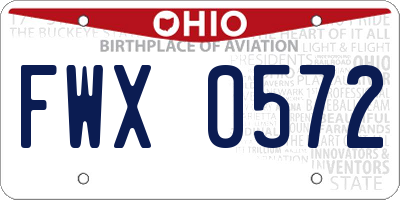 OH license plate FWX0572