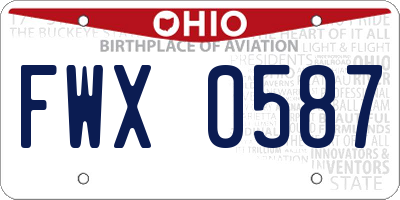 OH license plate FWX0587