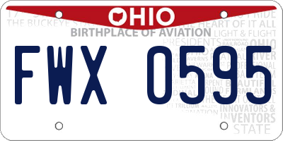 OH license plate FWX0595
