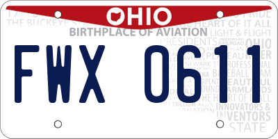 OH license plate FWX0611
