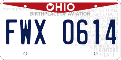 OH license plate FWX0614