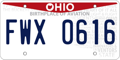 OH license plate FWX0616