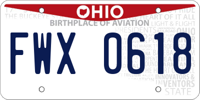 OH license plate FWX0618