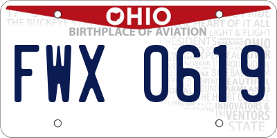 OH license plate FWX0619