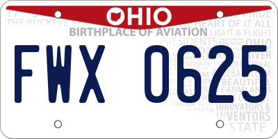 OH license plate FWX0625