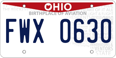 OH license plate FWX0630