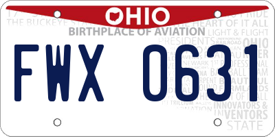 OH license plate FWX0631