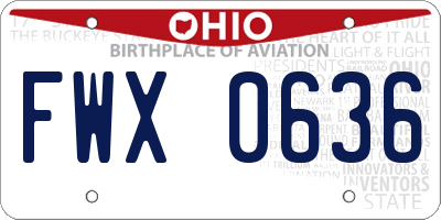 OH license plate FWX0636