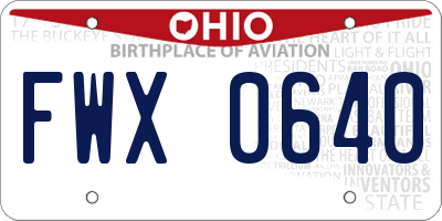 OH license plate FWX0640