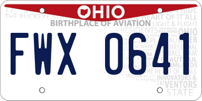 OH license plate FWX0641