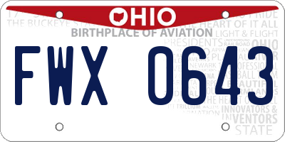 OH license plate FWX0643