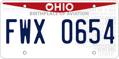 OH license plate FWX0654