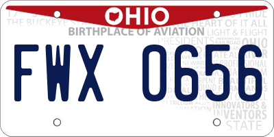 OH license plate FWX0656