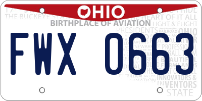 OH license plate FWX0663