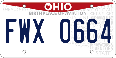 OH license plate FWX0664