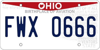 OH license plate FWX0666