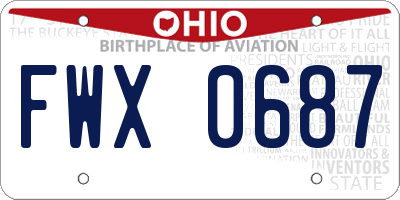 OH license plate FWX0687