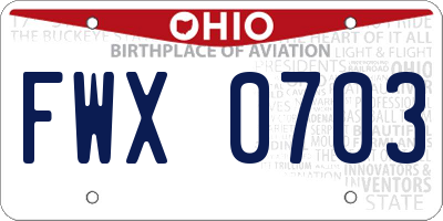 OH license plate FWX0703