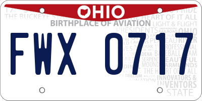 OH license plate FWX0717