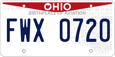 OH license plate FWX0720