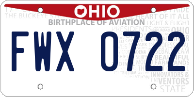 OH license plate FWX0722