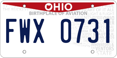 OH license plate FWX0731