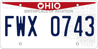 OH license plate FWX0743