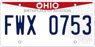 OH license plate FWX0753