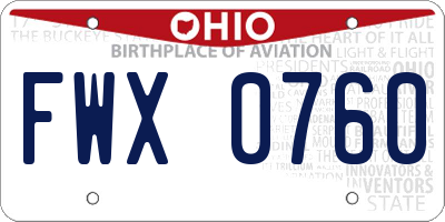 OH license plate FWX0760